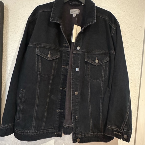 Ladies black washed baggy denim jacket (L) - Picture 3 of 6